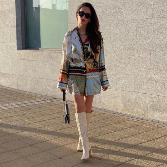 ZARA NWT Oversized Patchwork Shirt S - Picture 3 of 8